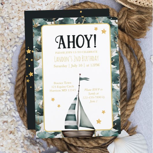 Marine Zeilboot Nautische Anker Verjaardag Kaart