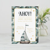 Marine Zeilboot Nautische Anker Verjaardag Kaart (Staand voorkant)