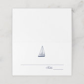 Marine zeilboot nautische bruiloft | plaatskaartje (Buitenkant ongevouwen)