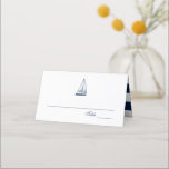 Marine zeilboot nautische bruiloft | plaatskaartje<br><div class="desc">Classy maar unieke tafelplaatskaarten op maat van een nautische stijl bruiloft of evenement. Eenvoudig en stijlvol genoeg om elk nautisch stijlthema te passen.</div>