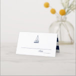 Marine zeilboot nautische bruiloft | plaatskaartje<br><div class="desc">Classy maar unieke tafelplaatskaarten op maat van een nautische stijl bruiloft of evenement. Eenvoudig en stijlvol genoeg om elk nautisch stijlthema te passen.</div>