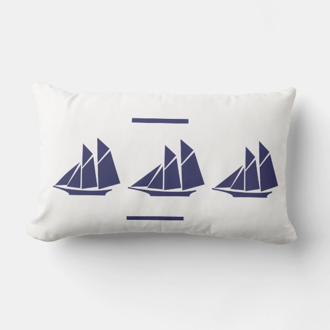 marine zeilboot wit PILLOW kustleven Kussen (Voorkant)