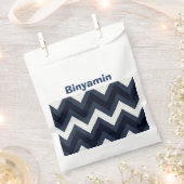 Marine zigzag upsherin gunstzak met naam bedankzakje (Geknipt)