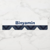 Marine zigzag upsherin waterflesetiket met naam waterfles etiket (Enkel label)