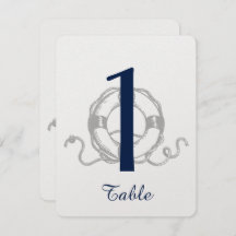 Marine Zilver Anker Strand Bruiloft Tafel Nummer