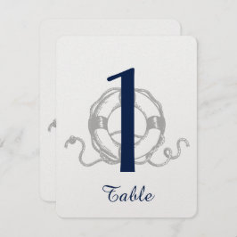 Marine Zilver Anker Strand Bruiloft Tafel Nummer Kaart