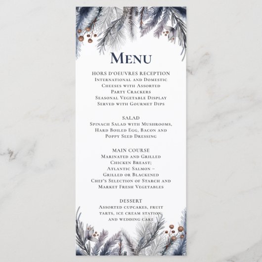 Marine, Zilver, Blauw Grijs Menu (Voorkant)