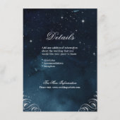 Marine zilver bloeien vintage bruiloft details informatiekaartje (Voorkant)