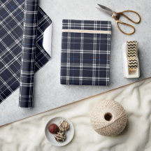 Marine Zilver Elegant Grid Leiste Plaid Patroon