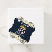 Marine Zilver Elegante Quinceanera Viering Bedankjes Labels (In situ)