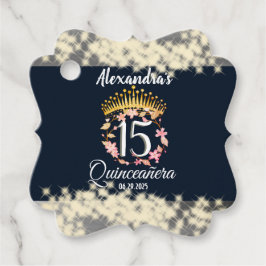 Marine Zilver Elegante Quinceanera Viering Bedankjes Labels