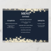 Marine Zilver Elegante Quinceanera Viering Menu (Achterkant)