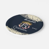 Marine Zilver Elegante Quinceanera Viering Papieren Bordje (Gekanteld)