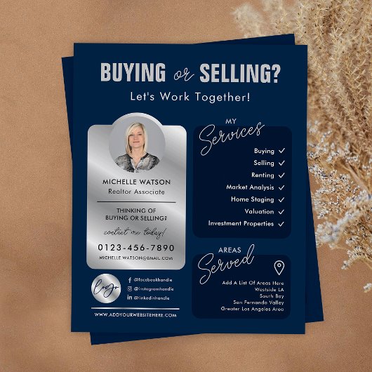 Marine & Zilver Makelaar Professionele Flyer