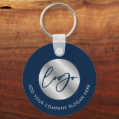 Marine & Zilver Vastgoedmakelaar Notaris Zakelijke Sleutelhanger (Voorkant)