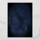 Marine Zilveren Bloemen Vlinder Jongen Doop Folie Uitnodiging (Achterkant)