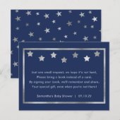 Marine Zilveren Ster Boek Verzoekkaart, boeken voo Uitnodiging Briefkaart (Voorkant / Achterkant)