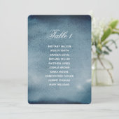 Marine zitplaatsindeling. Blauw aquarel trouwplan Kaart (Staand voorkant)