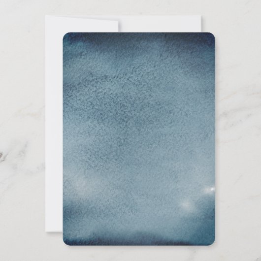 Marine zitplaatsindeling. Blauw aquarel trouwplan Kaart (Achterkant)