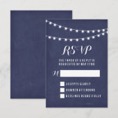 Marine Zomer Kerstlicht Bruiloft RSVP Kaartje (Voorkant / Achterkant)