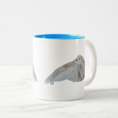 Marine Zoogdier Waterverf Moeder Baby Harp Seal Tweekleurige Koffiemok (Voorkant rechts)
