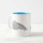 Marine Zoogdier Waterverf Moeder Baby Harp Seal Tweekleurige Koffiemok (Voorkant links)