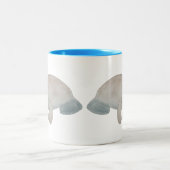 Marine Zoogdier Waterverf Moeder Baby Manatee Tweekleurige Koffiemok (Center)