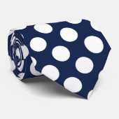 Marineachtergrond van de marine met witte polka pu stropdas (Opgerold)