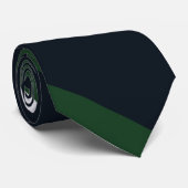 Marineachtig, groen en wit diagonaal-gestreept Str Stropdas (Opgerold)