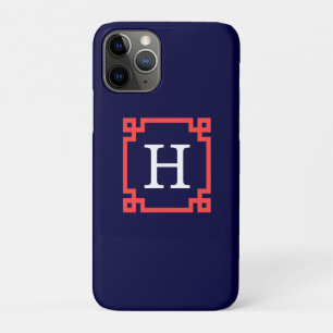 Marineachtig of Coral Red Key Lijst #2 Init Monogr Case-Mate iPhone Case