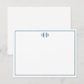 Marineachtige en witte gesofisticeerde minimalisti briefkaart (Voorkant / Achterkant)