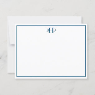 Marineachtige en witte gesofisticeerde minimalisti briefkaart