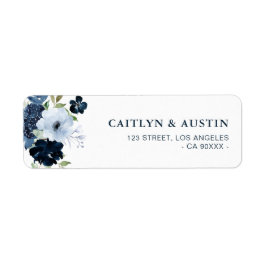 marineadres en lichtblauw etiket