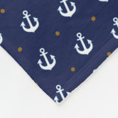 marineankers blauw fleece deken (Hoek)