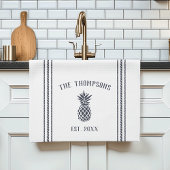 Marineappel en witte bijtende anananas, gepersonal theedoek