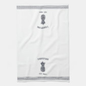 Marineappel en witte bijtende anananas, gepersonal theedoek (Verticaal)