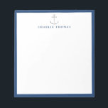 marineartikelen voor de scheepvaart, eenvoudig gep notitieblok<br><div class="desc">Moderne,  minimalistische zilvernautische anker en zeegrens,  schoon en eenvoudig. Bekijk alle overeenkomende stukken in collectie.</div>