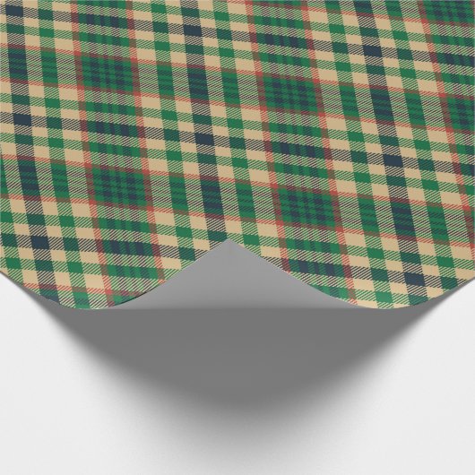  marinebeige rode kerstmis cadeaupapier (Hoek)