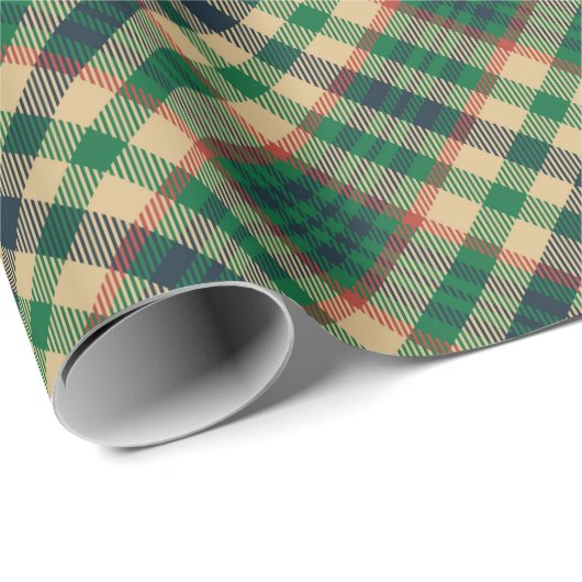  marinebeige rode kerstmis cadeaupapier (Rol Hoek)