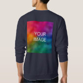 Marineblauw aanpassen Sjabloon Logo Afbeelding toe Trui (Achterkant)