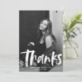 Marineblauw | Abstract Foto Afstuderen Hartelijk d Bedankkaart (Staand voorkant)