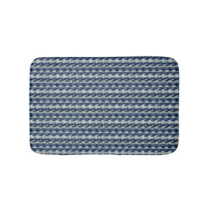 Marineblauw abstract patroon badmat