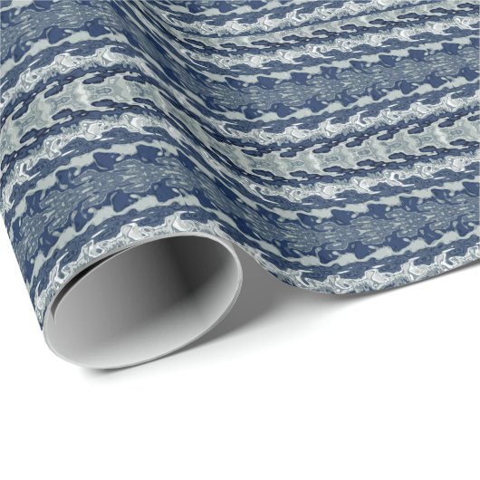 Marineblauw abstract patroon cadeaupapier (Rol Hoek)