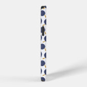 Marineblauw Abstract Vliegende Bom Fruit Patroon iPhone Hoesje (Rechterkant)