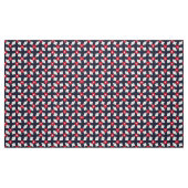 Marineblauw Abstracte Bloem Grid - Poplin Stof (Fat Quarter)