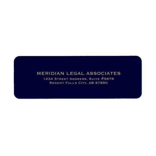 Marineblauw Advocaat Retouradres Label (Voorkant)