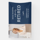 Marineblauw afscheidspartij welkomstbord spandoek (Verticaal)