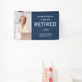 Marineblauw afscheidspartij welkomstbord spandoek (Insitu)