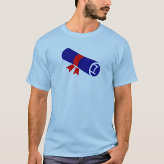 Marineblauw afstudeerrolicoon met rode lint t-shirt