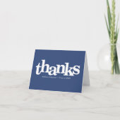 Marineblauw afstuderen gewaagd moderne eenvoudige  bedankkaart (Voorkant)